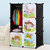索尔诺卡通衣柜简易儿童宝宝婴儿收纳柜组合塑料树脂组装衣橱衣柜(黑色6门1挂 A3106)