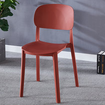 北欧风塑料现代餐椅简约家用成人椅子靠背凳子奶茶店化妆休闲椅子(L.G.F.-酒红色)