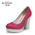 Aolun/澳伦 新款*女鞋单鞋粗跟圆头超高跟鞋防水台单鞋42060203(玫瑰红 37)