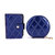 诗薇儿 女士时尚牛皮漆面零钱包 卡包2件套组合装(14-GM3366N蓝色)