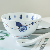 日本Noritake哆啦A梦联名款陶瓷餐碗家用饭碗汤碗机器猫餐具套装(哆啦a梦葫芦大碗（含调羹）顺丰 默认版本)