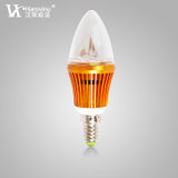 汉斯威诺 LED灯泡节能灯泡拉尾小螺口E14尖泡HS404001(3W暖光金色)