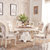 A家 餐桌餐椅组合欧式餐桌椅实木脚大理石面时尚法式餐厅家具带转盘(一桌四椅 洞石纹大理石面)
