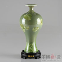 花瓶摆件德化陶瓷开业高档商务工艺礼品客厅办公摆件中国龙瓷25cm美人瓶(翡绿结晶)JJY0155