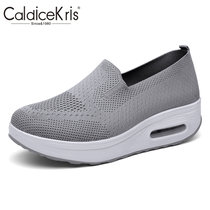 CaldiceKris（中国CK）新款飞织网面透气休闲一脚蹬懒人女鞋CK-X869(浅灰色 35)