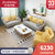 左右布艺沙发单人双人三人位U型1+2+3 北欧客厅沙发组合大小户型沙发 DZY6020(图片色 单人位+三人位（HE561-06）)