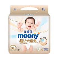 超市-婴儿尿裤尤妮佳moony极上通气系列腰贴型 L52片*4包(XL42片*4包)