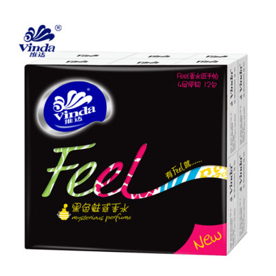 维达FEEL系列V0136 可湿水手帕纸4层7张更厚实 1条12包装 纸巾黑色魅惑香小包餐巾纸(1条/2条/3条/4条)(1提) 维达FEEL系列V0136 可湿水手帕纸4层7张更厚实 1条12包装 纸巾黑色魅惑香小包餐巾纸(1条/2条/3条/4条)(1提)