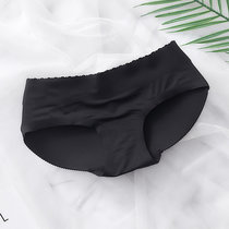 柔奇兔 女士低腰提臀内裤 一片式透气海绵垫无痕翘臀内裤(168#黑色（透气） XL)