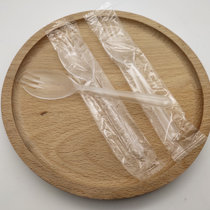 一次性叉勺独立包装塑料叉勺甜品蛋糕叉子加厚水果捞外卖米饭勺子(500个独立透明 默认版本)