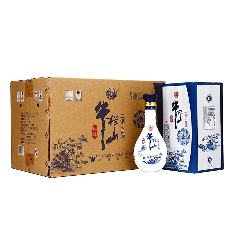 牛栏山典藏15清香型二锅头白酒42度500ml6瓶整箱装1整箱