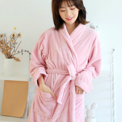 斜月三星秋冬季珊瑚绒情侣睡袍男女浴袍珊瑚绒加厚长袖睡衣家居服浴衣 浅灰色浴袍小号 图片价格品牌报价 国美手机版
