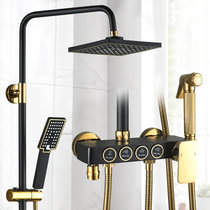 全铜黑色淋浴花洒套装挂墙式简易沐浴花洒北欧卫生间淋浴器喷头(水龙头)