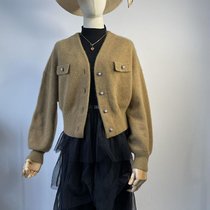 Betays 复古羊毛呢夹克小个子外套2021年新款女法式短款上衣(灌木棕 S)