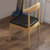 撼林 实木餐椅现代简约北欧书桌椅单人靠背坐垫可拆洗家用电脑椅(原木色皮坐垫)