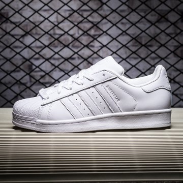 adidas女鞋阿迪达斯三叶草黑白金标贝壳头男鞋低帮运动板鞋c77124(41)