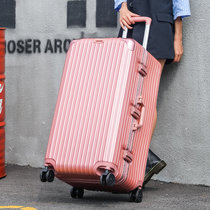 加厚铝框行李箱万向轮超大容量旅行箱出国托运拉杆箱32寸工厂直购(310铝框款/玫瑰金 28寸)