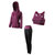 春夏季瑜伽服套装跑步速干衣长袖专业运动健身服套装瑜伽服5件套TP1275(紫红色3件套 XXL)