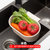厨房水槽三角沥水篮吸盘式洗菜盆过滤水置物架洗碗池抹布收纳挂篮(大号可挂式-米色)
