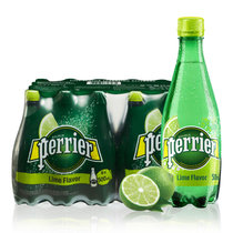 Perrier法国原装进口气泡矿泉水青柠味含气天然矿泉水500ml*24瓶 （塑料瓶）整箱