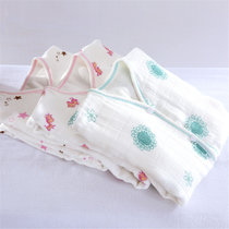 寝情竹纤维纱布分腿睡袋（买一送一）粉星星75码 分腿设计，柔软透气