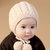 牛奶朋友宝宝冬季新生儿毛线帽儿童麻花毛线帽编织帽子护耳保暖(米色 均码0-12个月（38-46CM）)