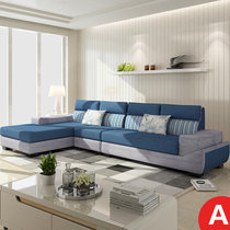 双虎家私 小户型布艺沙发组合客厅整装欧式现代简约成套家具029(清新绿意右妃)