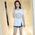 娇维安 夏季韩版女装圆领体恤衫 字母五角星图案短袖t恤女(白色 S)