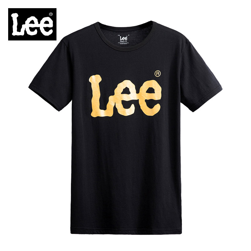 lee男士印花logo字母短袖t恤l250232lqk11(黑色 m)