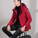 秀世男士羽绒服 2020年冬季新款潮流宽松保暖外套男士休闲加厚外套002(红色 L)