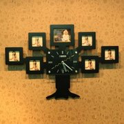 快乐鱼 树状创意挂钟 静音相框挂钟 客厅卧室装饰钟