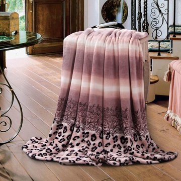 生活家（lifehome）豹纹超柔法莱绒四季毯（18*2cm）绒毯法兰绒