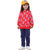 棉果果男童装保暖长袖套装春秋装女宝宝休闲加绒卫衣长裤两件套(110cm 红色)
