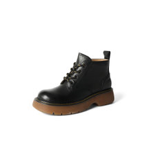森达2021冬季新款商场同款简约复古时尚厚底休闲女马丁靴4MH01DD1(黑色 40)