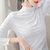 巴洛尼莫2021新款打底衫女秋冬季荷叶边莫代尔棉修身型绿色长袖t恤女装(E7A056白色 XL)