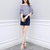2018夏季新款韩版套装裙气质一字肩上衣女包臀半身短裙两件套潮(蓝色套装)(XXL)