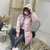 冬季厚款韩版原宿风新款bf面包服中长款学生外套女(白色 3XL)