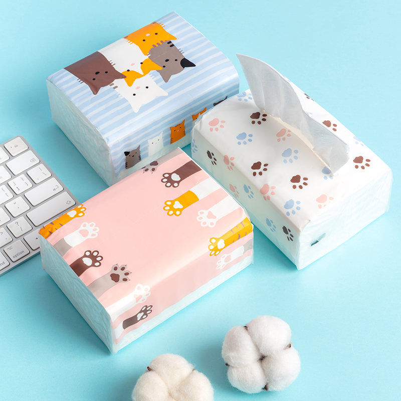 miniso名创优品可爱卡通猫咪手抽纸巾小包抽纸便携式纸巾120抽3包