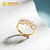 国美黄金 925银珍珠 QUEEN系列戒指（金色双排款）2103K101