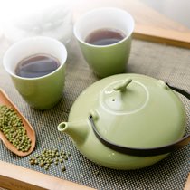 多样屋日式茶具组绿 透明釉高温烧制 触感润滑 美观实用