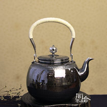 【日本银川堂】银壶日本原装进口手工熏银壶 养生煮茶壶高端精品壶