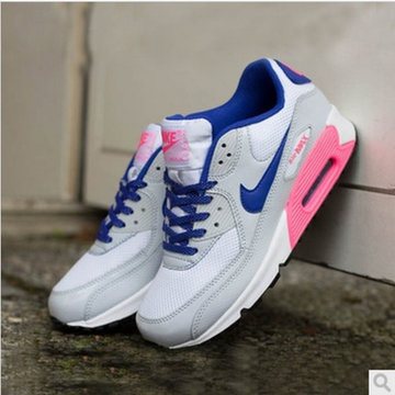 耐克nike air max 90款跑步鞋女鞋气垫鞋(白灰粉 37)