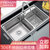 法恩莎304不锈钢水槽套餐厨房洗菜盆双槽水池洗碗池家用带龙头 FGP101LS