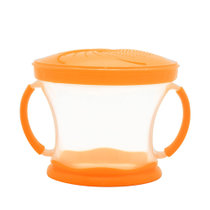 满趣健儿童防漏零食杯1个 橙色MK10121橙 宝宝零食盒零食碗防洒 外出便携不洒漏