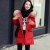 莉妮吉尔2016冬装新款韩版女装大仿貉子毛领中长款羽绒服女冬大码连帽外套(红色 XL)