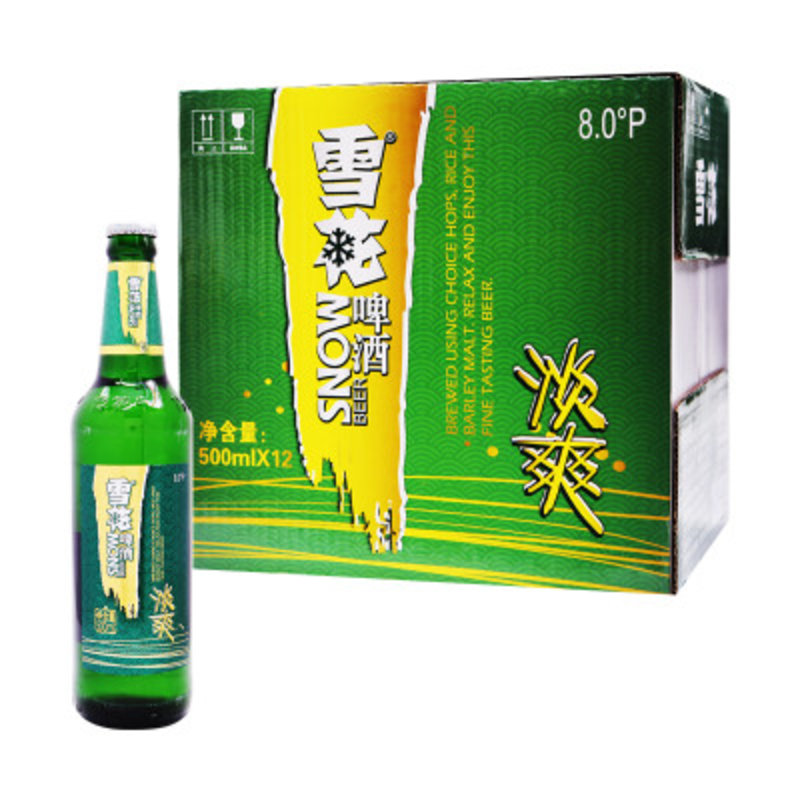 8度雪花淡爽啤酒 500ml*12/瓶