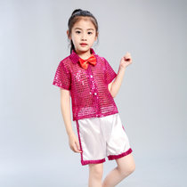 六一儿童演出服新款女童公主裙舞蹈蓬蓬幼儿裙纱裙幼儿园表演服装(90cm)(A028玫红)