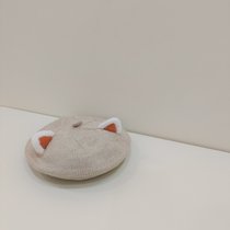 SUNTEKins秋冬新款韩版婴幼儿童洋气针织帽贝雷帽子宝宝柔软画家毛线帽(约7个月-4岁（46-52cm）有弹性 米色 （猫耳朵)