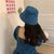 连衣裙2021新款洋气韩版宽松ins方领泡泡袖A字裙【含帽子】(蓝色(含帽子) L)