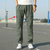 BEBEERU多袋裤工装裤纯色裤男长裤潮直筒加肥大码休闲男户外裤子 AT(4XL AT2012-灰绿)